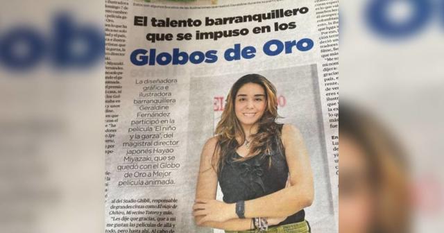 Geraldine Fernández en una noticia del periódico El Heraldo.